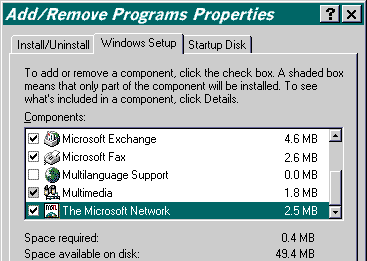 Uninstalling unused components